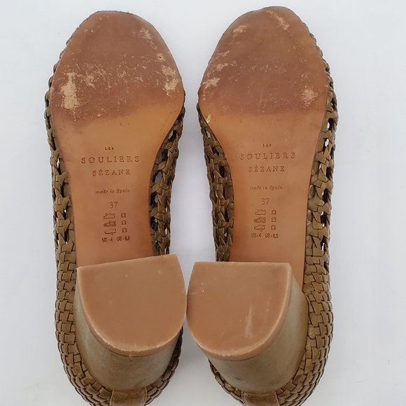 SEZANE Woven Leather Laura Heels 37 - Picture 16 of 16